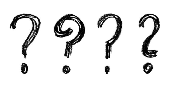 Set of hand drawn question mark clipart Single element for design warning precautions vector