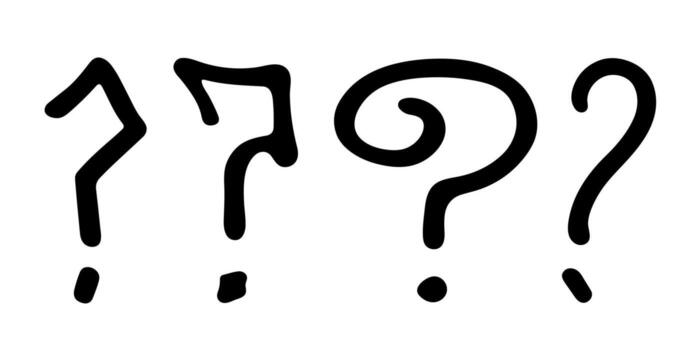 Set of hand drawn question mark clipart Single element for design warning message vector
