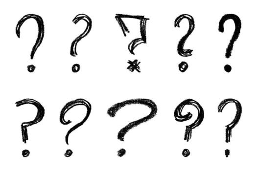 advertencia precauciones conjunto de mano dibujado pregunta marca clipart soltero elemento para diseño vector