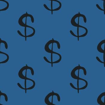 Seamless pattern with dollar currency symbol for decorative print, wrapping paper, greeting cards, wallpaper and fabric template new paper vector