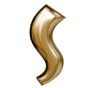 Letter s Warm Gold Metallic Gloss png