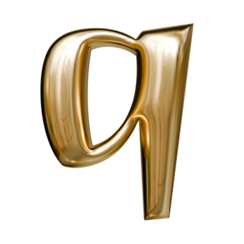 carta q caloroso ouro metálico lustro png