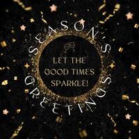 New Year Season's Greeting Card with Gold Dust and Confetti Theme template