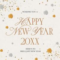 new year invitation square template