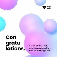 Blue Purple Gradient Blob Backdrop Greeting Card template