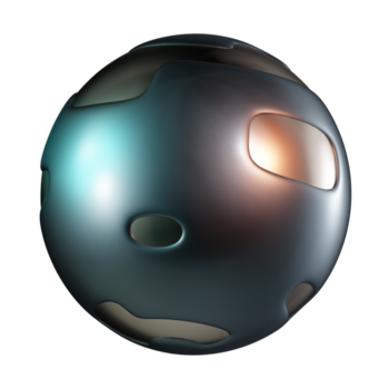 dunkel Kugel mit groß rechteckig Vertiefung 3d Symbol png