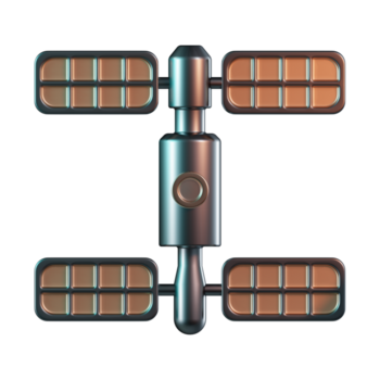 Orbital Habitat Module with Solar Array Panels 3D Icon png