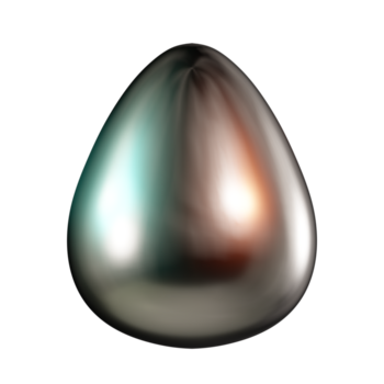 Metallic Beauty Blender Egg Shape 3D Icon png