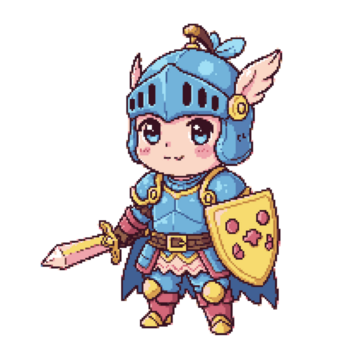 Cute Knight Character Illustration 745 png