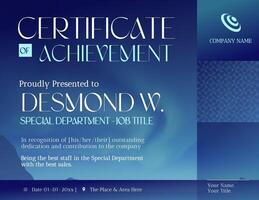 Blue Aurora Horizon Modern Creative Certificate of Achievement template