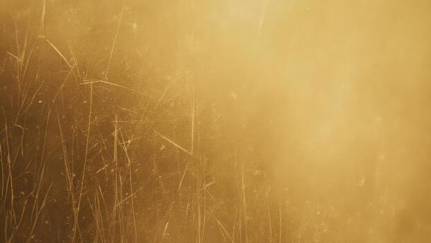 A close-up photograph of a yellowish, textured surface with scattered, fine dust particles and faint, vertical scratches photo