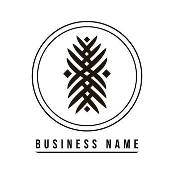 Black abstract emblem with text white circle vector