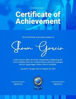 blue modern growth certificate template