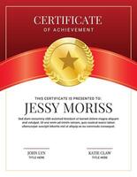 Red Ribbon Certificate Template Vertical Version