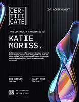 Black Glass Abstract  Certificate Template