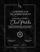 Black Minimalist Frame Certificate Template Vertical Version