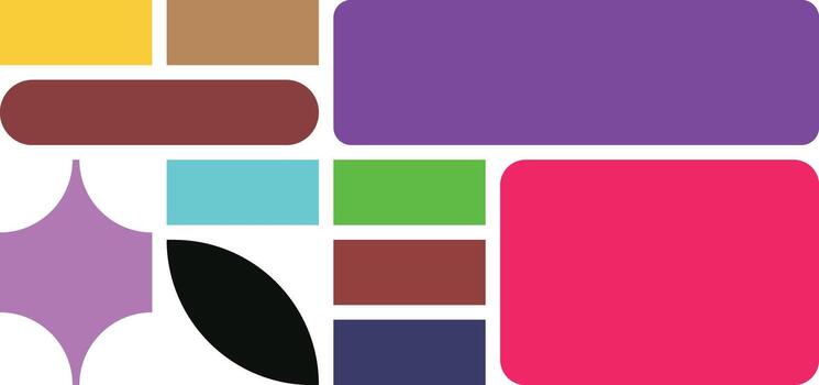 Abstract geometric shapes and bold colors in a modern flat design layout vector