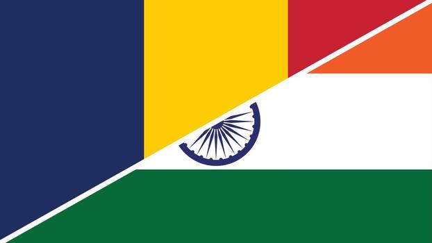 división bandera diseño combinatorio el nacional banderas de Chad y India vector