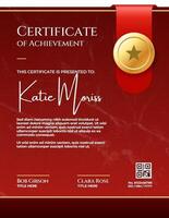 Red Ribbon Certificate Vertical Template