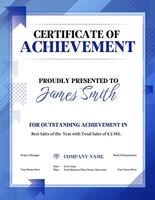 Arrow Blue Certificate of Achievement Design Template