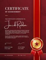 Red Ribbon Certificate Template