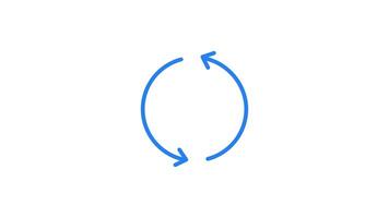 dual circular Setas; flechas rotativo Carregando animação. azul sincronizar movimento redondo. animado pulsador em transparente fundo. ui Projeto elemento 4k para carregar, atualizar. progresso indicador, carregando video