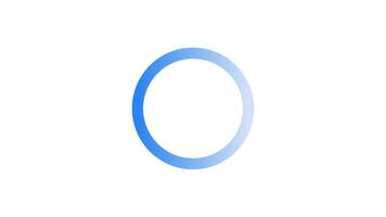 Spinning blue gradient ring loading animation. Circular motion rotation. Animated throbber on transparent background. UI design element 4K for download, upload. Progress indicator, buffering video