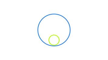 pequeño verde circulo giratorio y rebote dentro azul anillo cargando animación. contorno redondo. animado palpitante en transparente antecedentes. ui diseño elemento 4k . Progreso indicador, amortiguamiento video