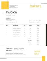 White Yellow Minimalist Bakery Invoice template