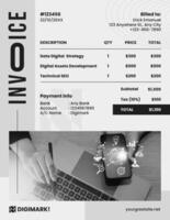 Digital Marketing Monochrome Invoice template