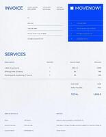 Moving Service Company Invoice template