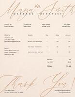 Massage Therapist Invoice template