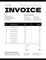black & white monochrome general invoice template