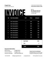 black & white monochrome general invoice template