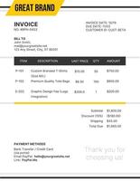 Invoice with Stripes Elements - Product and Design template