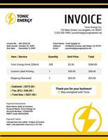 Yellow Black Stripe Invoice template