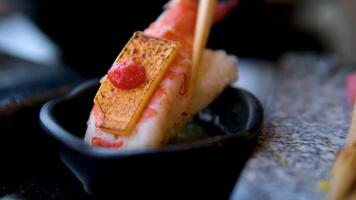 Not being able to is not being able to to use chopsticks the sushi fell apart the roll broke dip in sauce a bad take video