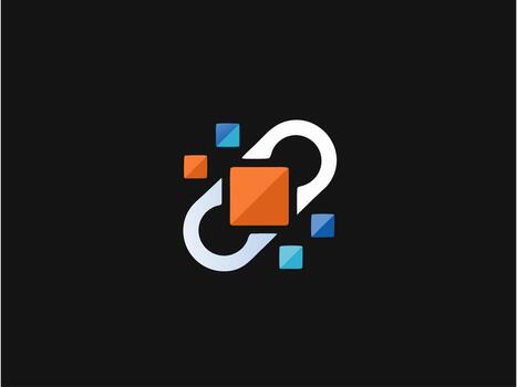 Digital Solution Chain Logo for Technology and Software Company vector