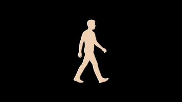 Man walking and dissolving into pixels on black background video