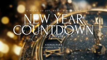 Minimalist New Year Countdown Celebration Presentation template