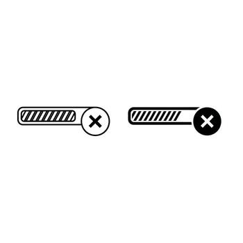 Progress Bar Indicator with Cancellation Symbol vector
