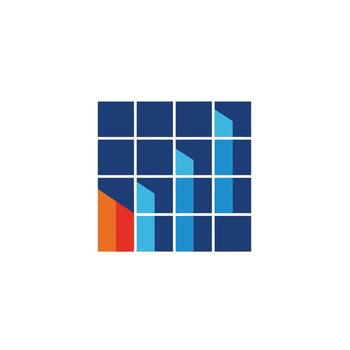 Abstract Grid Structure with Gradient Bars vector