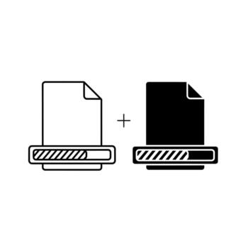 Document Processing Icons Loading Progress vector