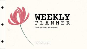 Cream Peach Minimalist Illustration Weekly Journal Pages Presentation template