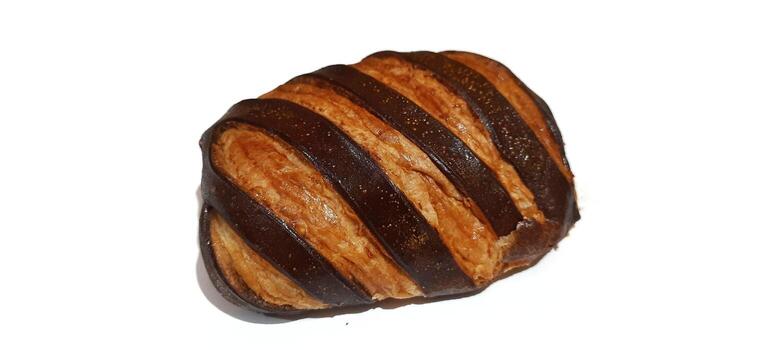 Choco Cheese Pastry Isolated on White Background. Food Photography Presentation photo