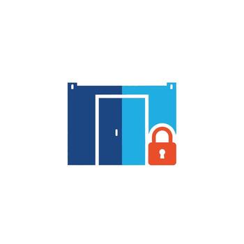 Secure Storage Unit with Padlock vector