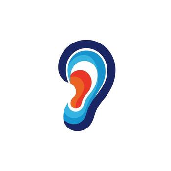 Abstract ear design with vibrant color layers vector