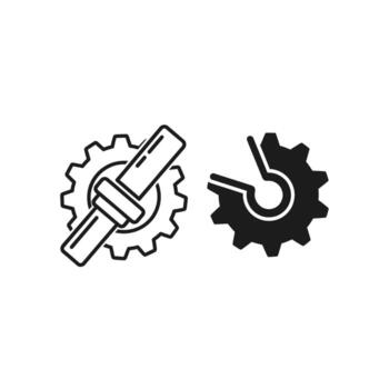 Interlocking Mechanical Gears and Component vector