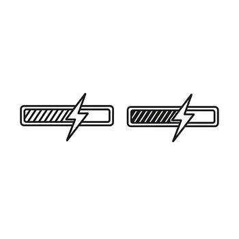 Power indicator graphics with lightning bolt symbols vector