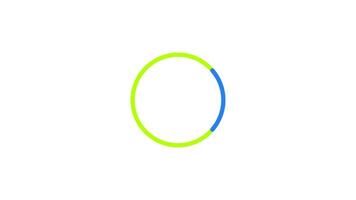 giratorio Progreso anillo cargando animación. azul segmento hilado en verde línea círculo. animado palpitante en transparente antecedentes. ui diseño elemento 4k para descargar, subir, actualizar, esperando video